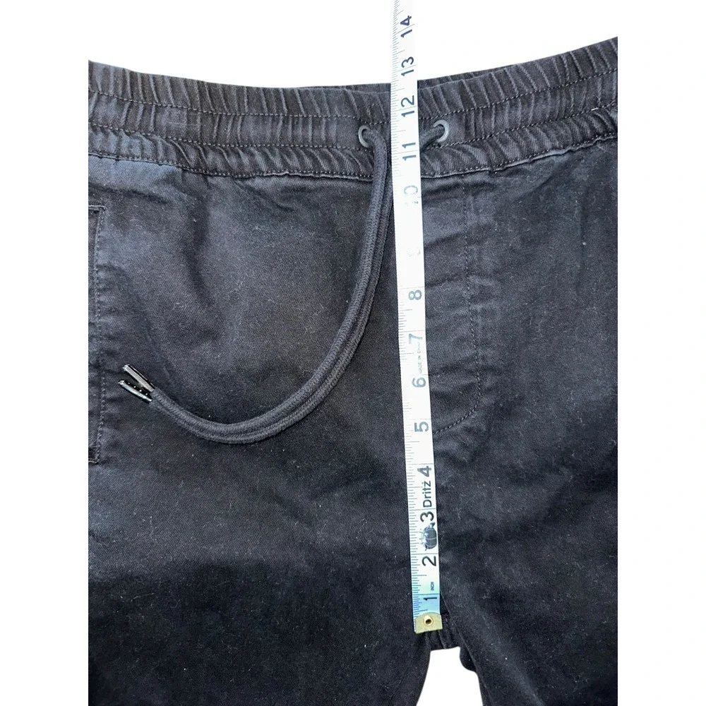 Saint Morta Black Red Green‎ Striped Distressed Denim Joggers Size Large